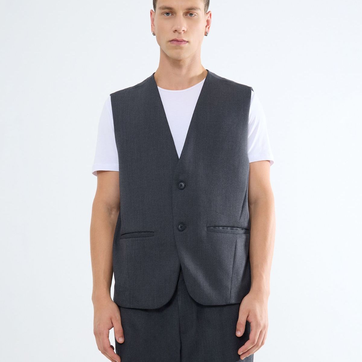 SEVEN SEVEN - Chaleco Para Hombre  Color Gris Oscuro Marca Seven Seven #45250007