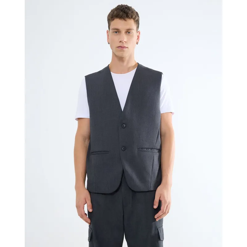 SEVEN SEVEN - Chaleco Para Hombre  Color Gris Oscuro Marca Seven Seven #45250007
