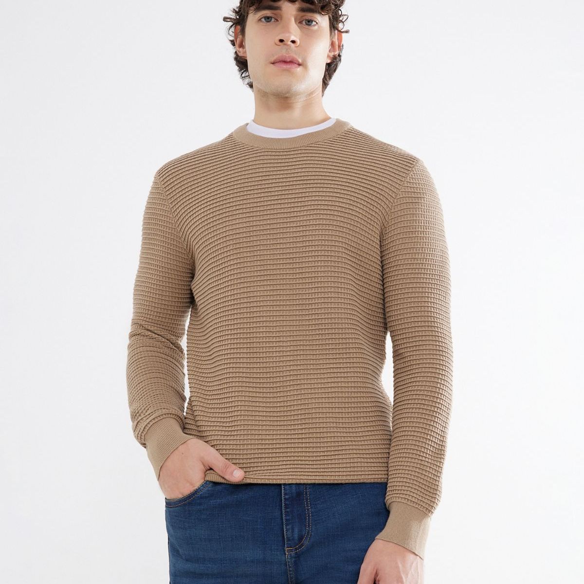 SEVEN SEVEN - Saco Para Hombre Cuello Redondo Color Cafe Claro Marca Seven Seven #45330233