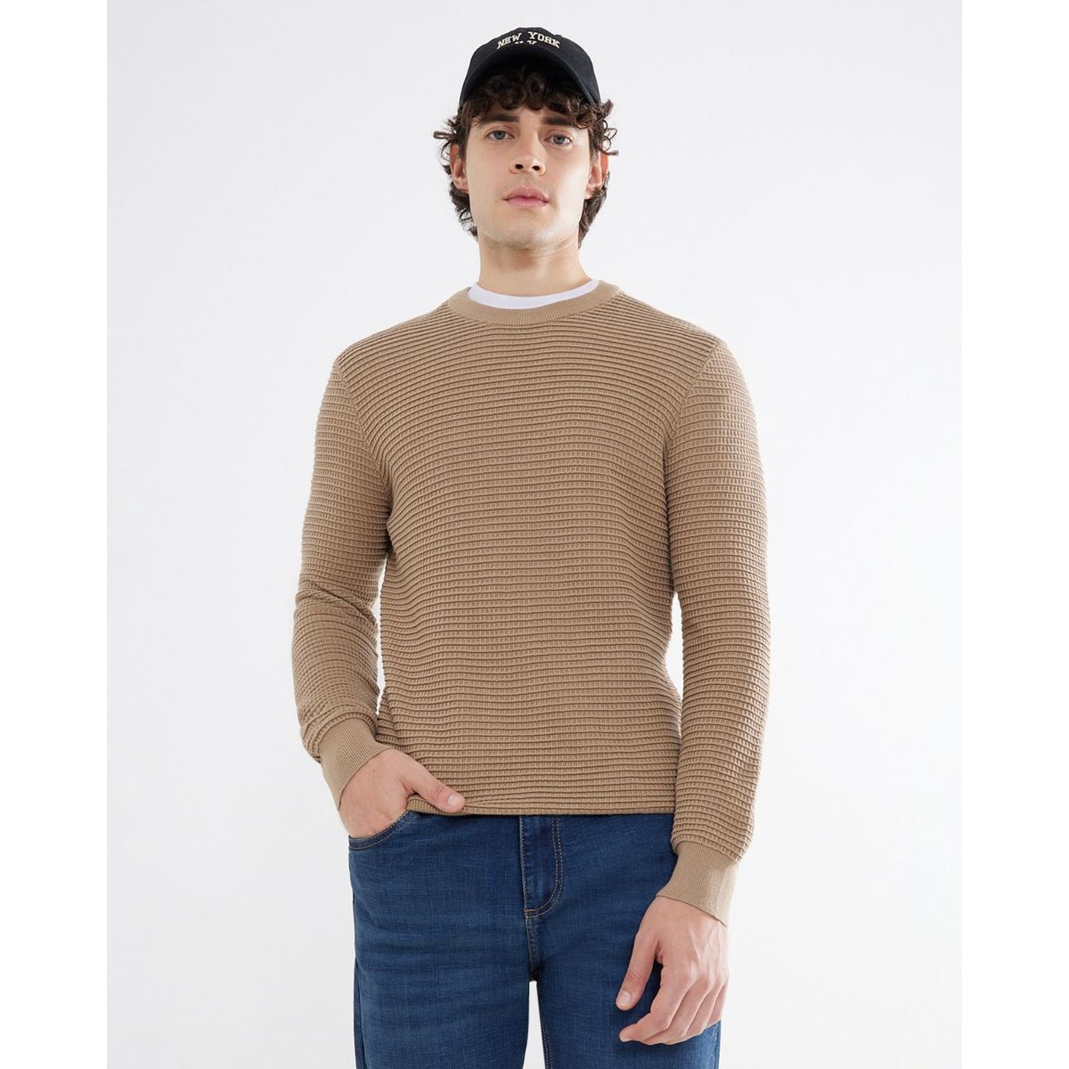 SEVEN SEVEN - Saco Para Hombre Cuello Redondo Color Cafe Claro Marca Seven Seven #45330233