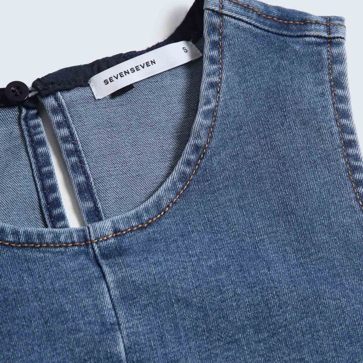 SEVEN SEVEN - Vestido En Denim Tono Medio  Para Mujer Azul Seven Seven