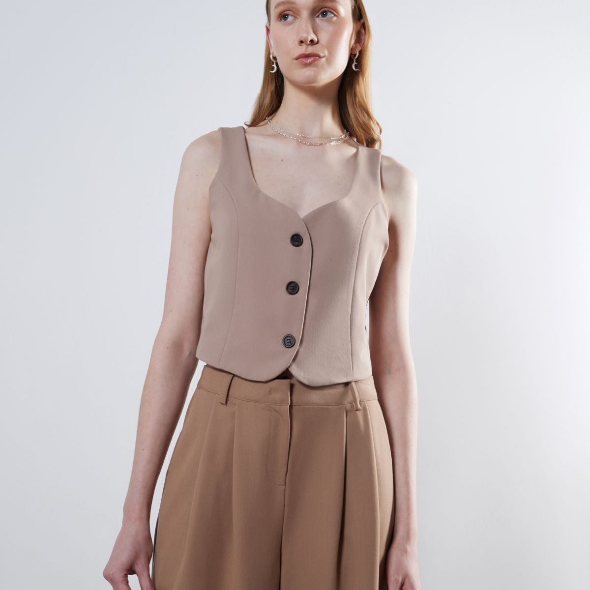 SEVEN SEVEN - Chaleco Para Mujer  Color Camel Marca Seven Seven #28250116