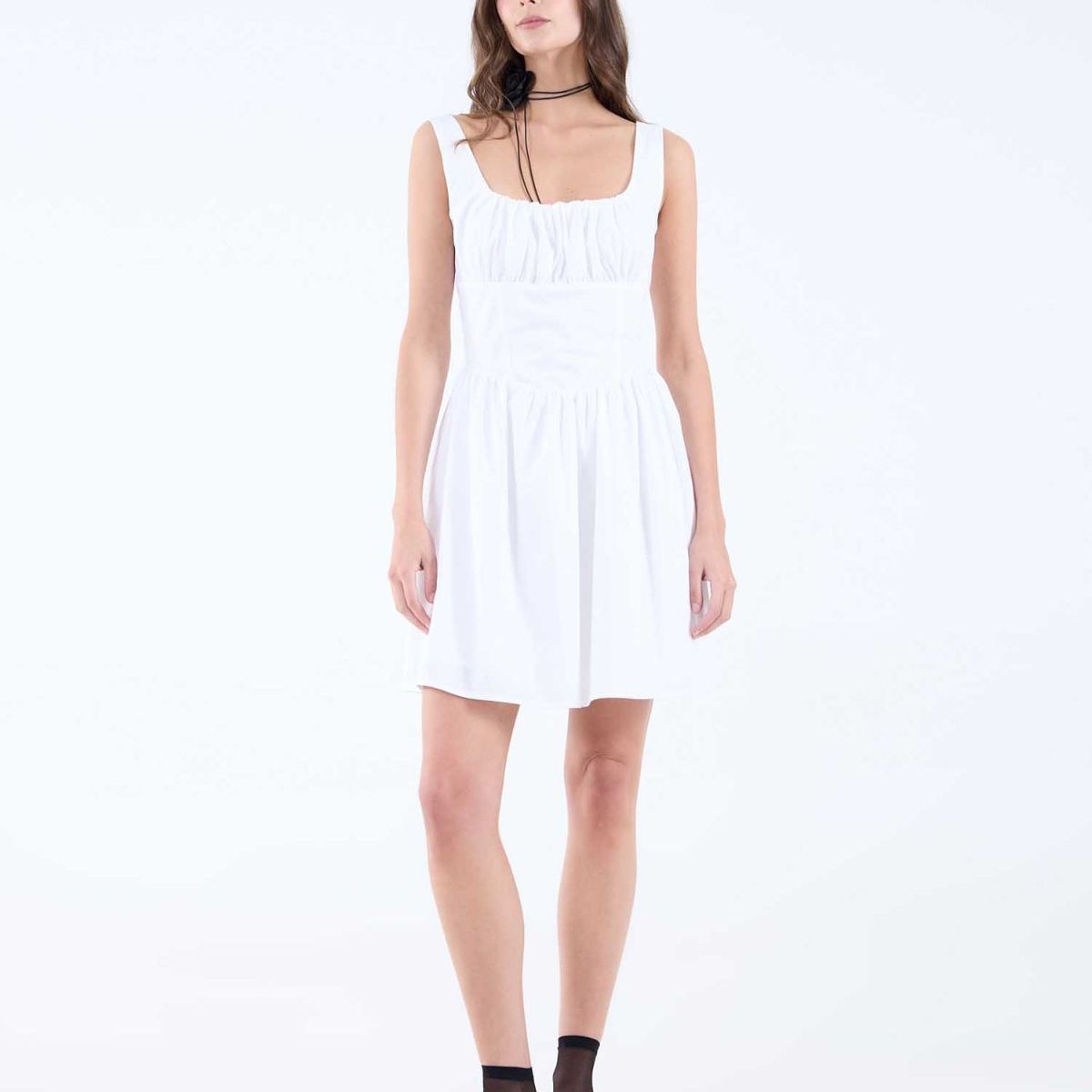 SEVEN SEVEN - Vestido Mini Escote Redondo  Para Mujer Crudo Seven Seven