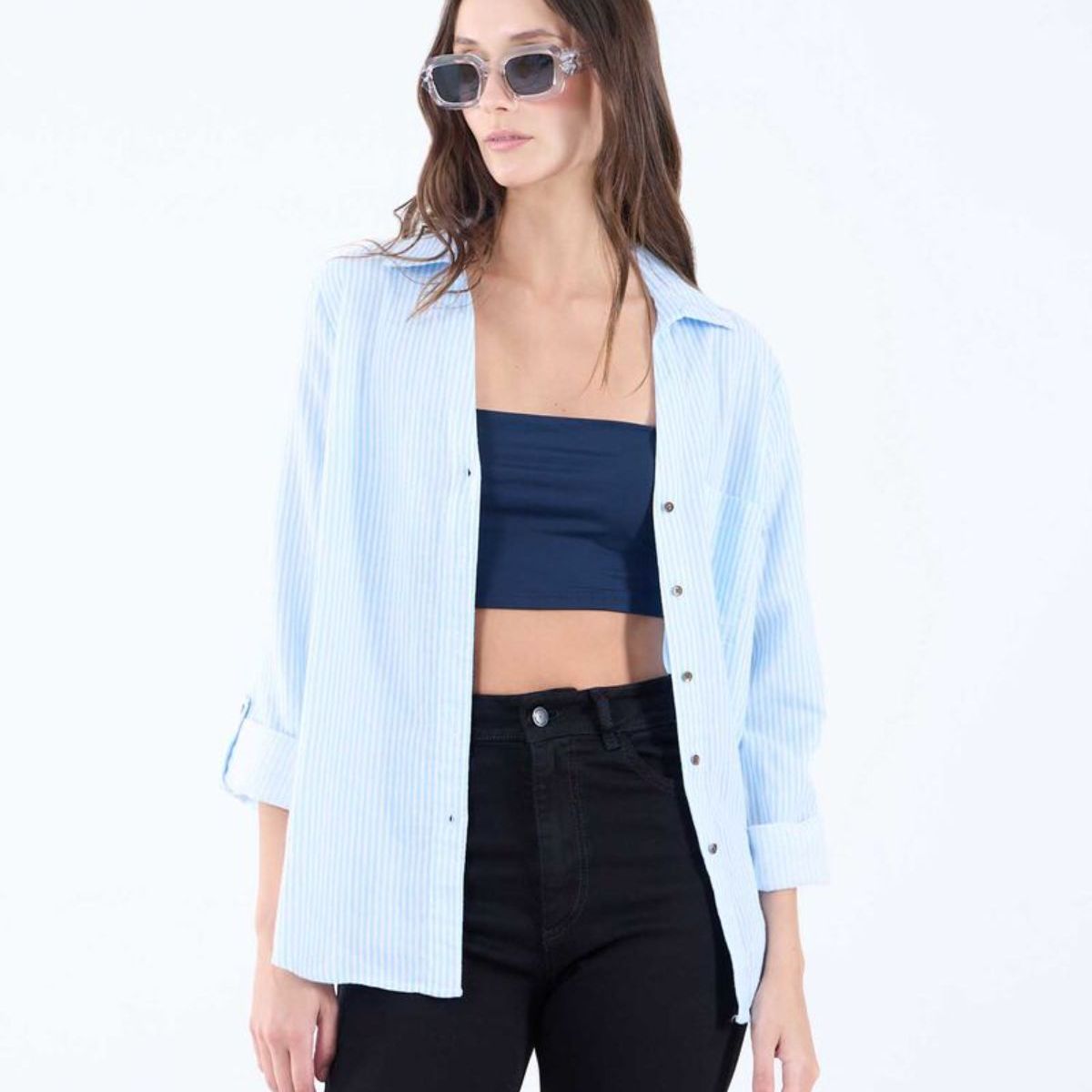 SEVEN SEVEN - Camiseta Para Mujer Manga Sisa Color Azul Oscuro Marca Seven Seven #28096053