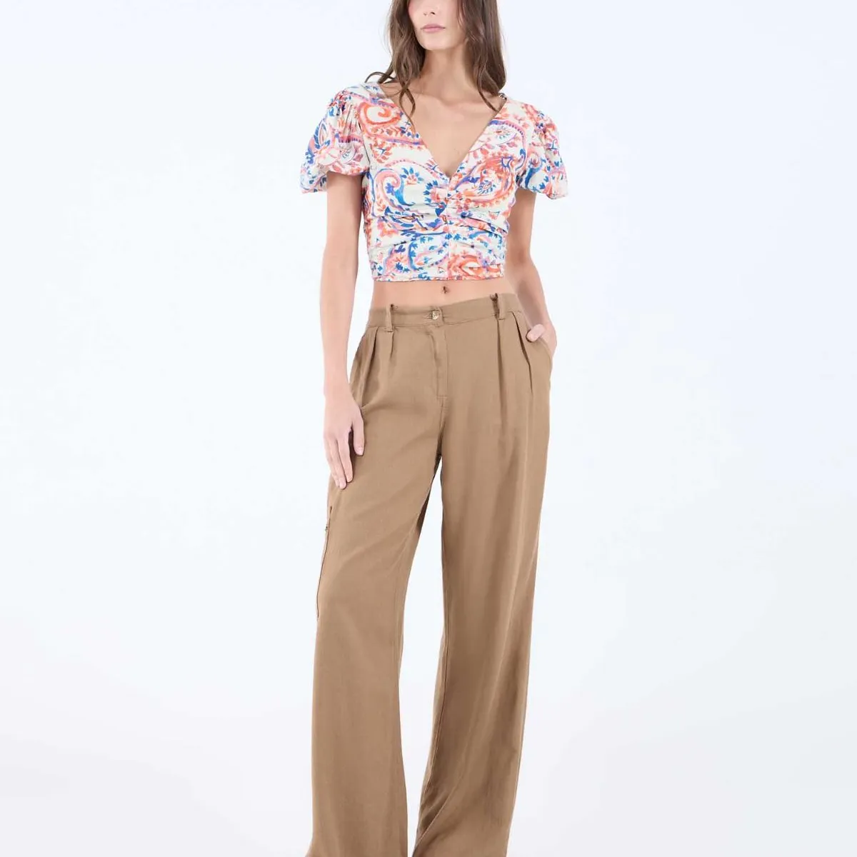 SEVEN SEVEN - Blusa Estampado Paisley  Para Mujer Terracota Seven Seven