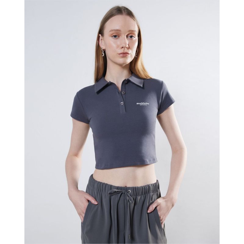 SEVEN SEVEN - Camiseta Para Mujer Manga Corta Color Gris Oscuro Marca Seven Seven #28096015