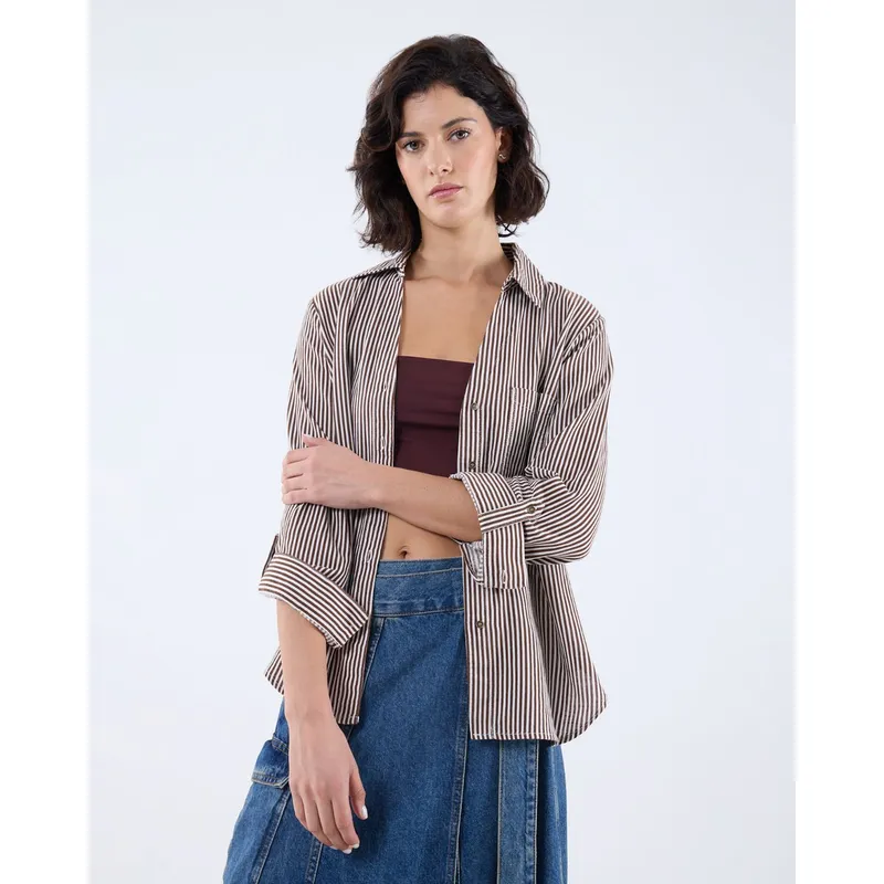 SEVEN SEVEN - Blusa Para Mujer Manga Larga Color Cafe  Marca Seven Seven #28123982