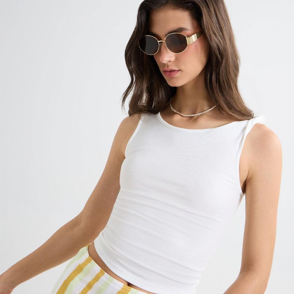 SEVEN SEVEN - Camiseta Para Mujer Manga Sisa Color Crudo Marca Seven Seven #28096135