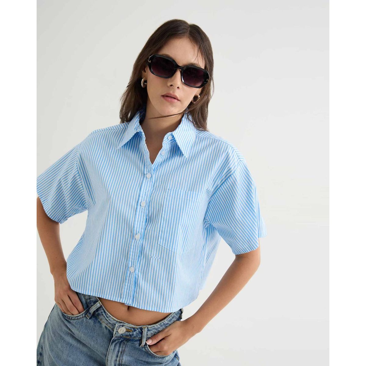 SEVEN SEVEN - Blusa Para Mujer Manga Corta Color Azul Claro Marca Seven Seven #28124010