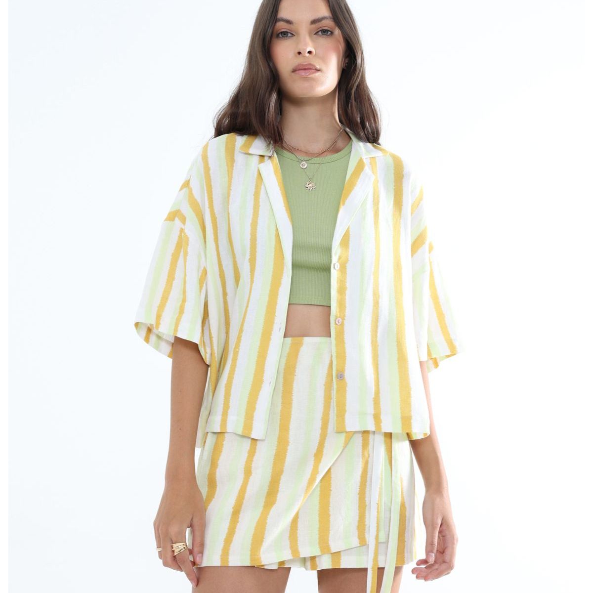 SEVEN SEVEN - Blusa Para Mujer Manga Corta Color Verde Claro Marca Seven Seven #28124002