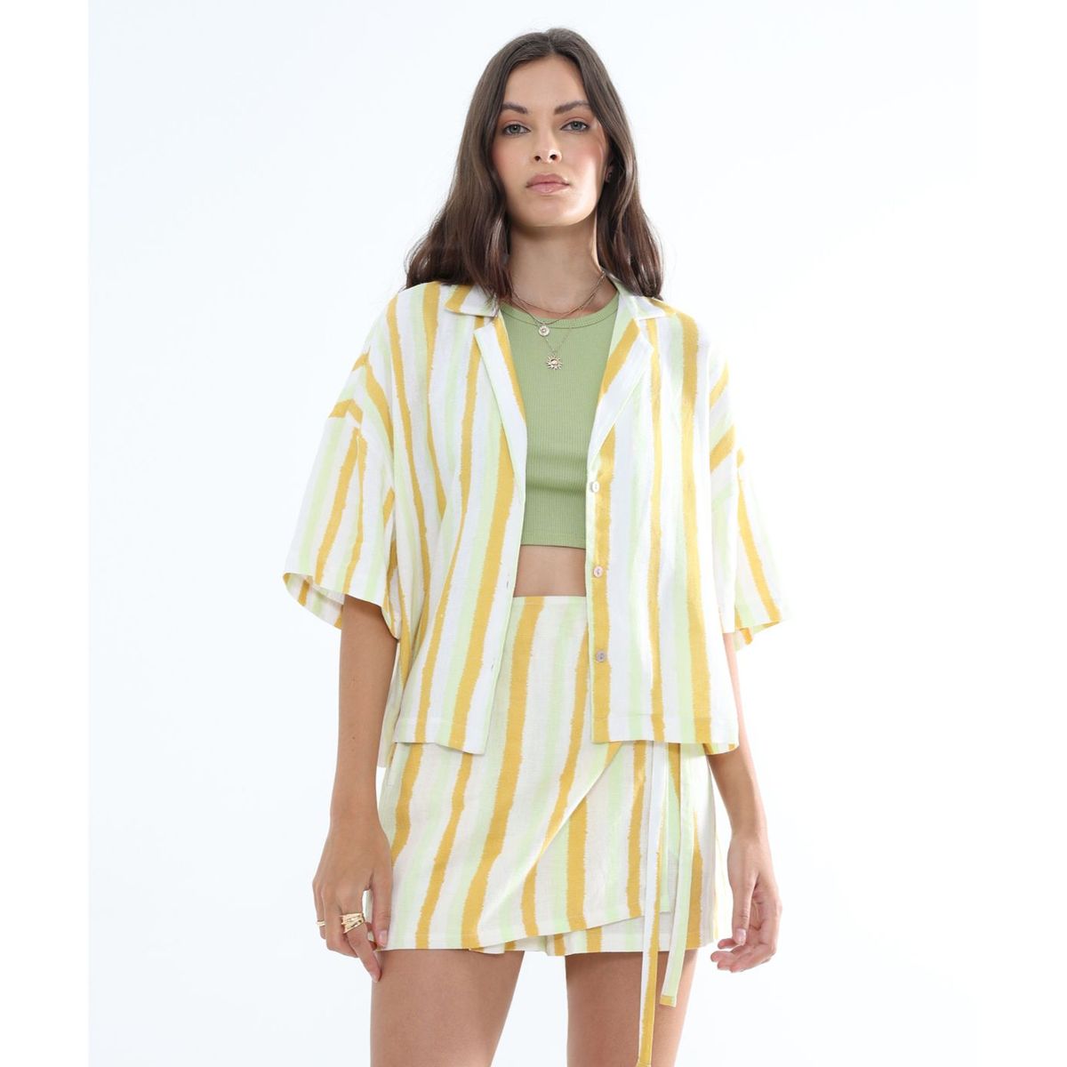 SEVEN SEVEN - Blusa Para Mujer Manga Corta Color Verde Claro Marca Seven Seven #28124002