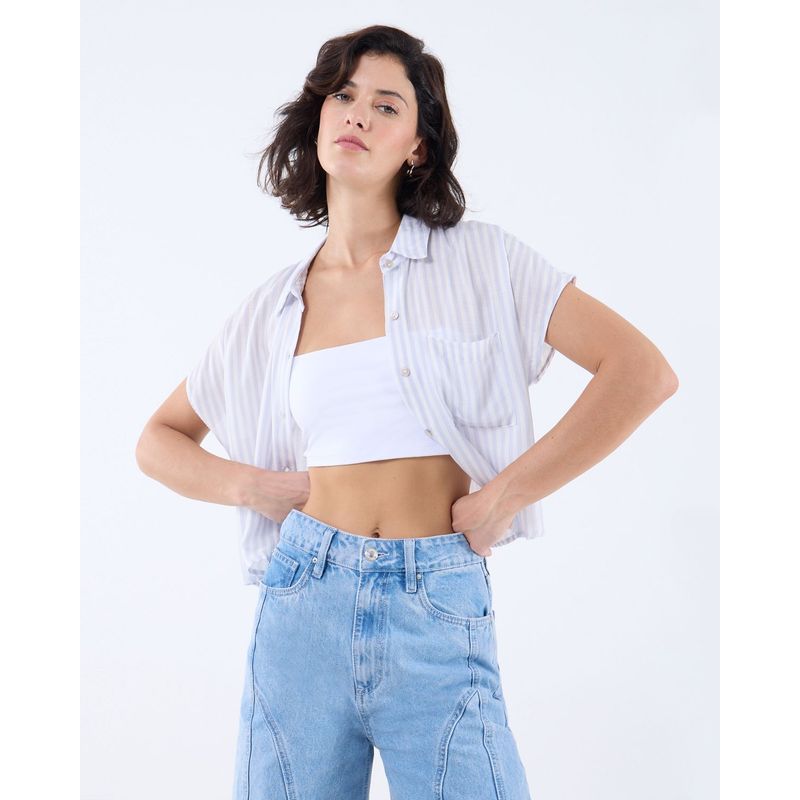 SEVEN SEVEN - Blusa Para Mujer Manga Corta Color Marfil Marca Seven Seven #28123975