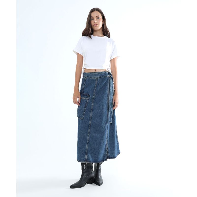 SEVEN SEVEN - Falda Para Mujer Largo Color Azul Medio Marca Seven Seven #28140900