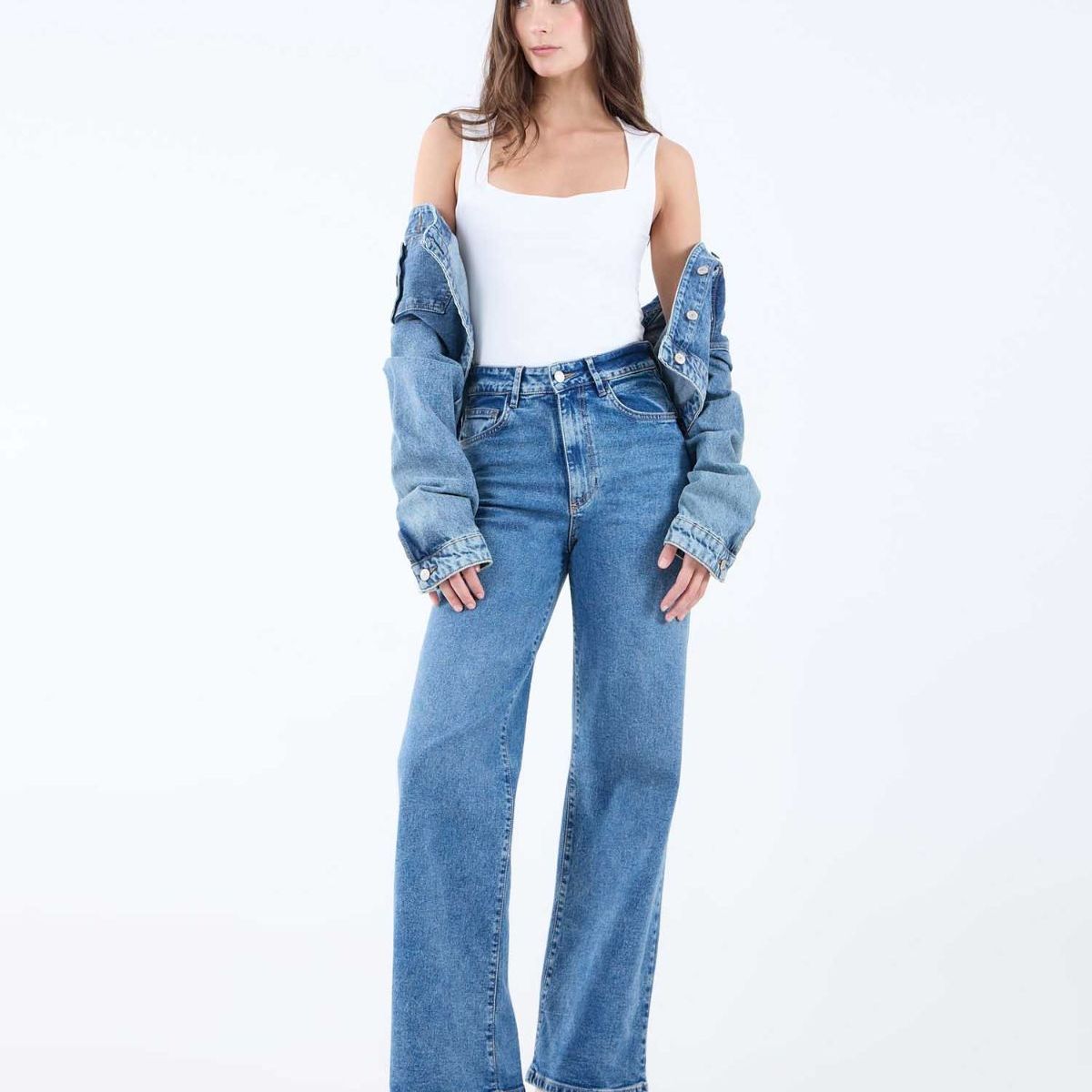 SEVEN SEVEN - Jean Para Mujer Wide-Leg Color Azul Medio Marca Seven Seven #28160896