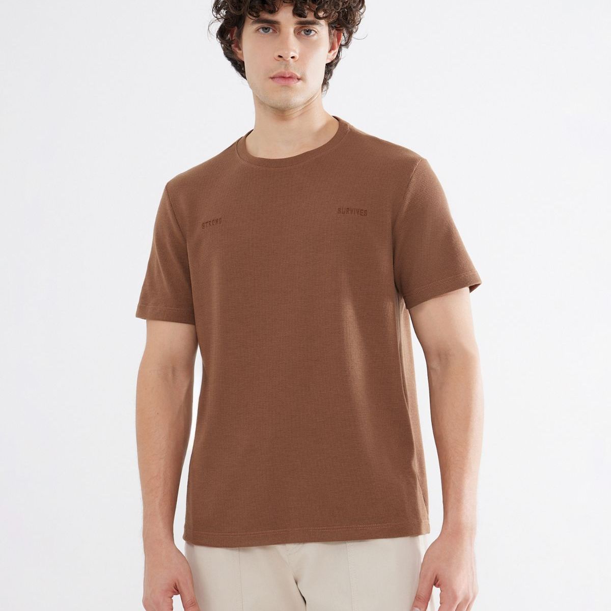 SEVEN SEVEN - Camiseta Para Hombre Manga Corta Color Cafe  Marca Seven Seven #45092601