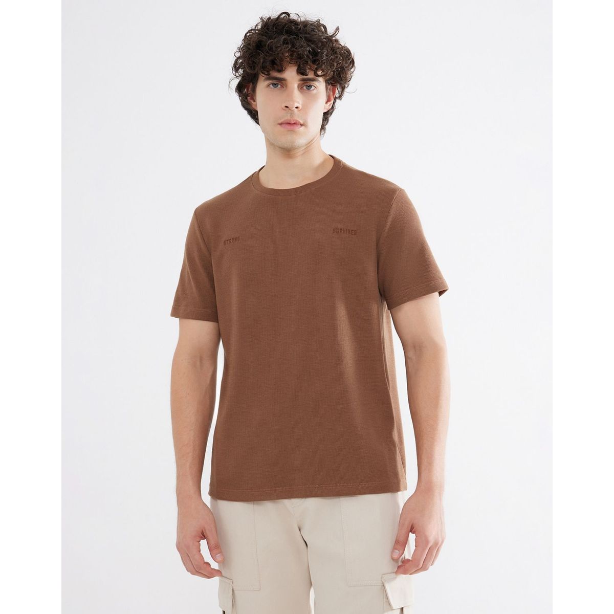 SEVEN SEVEN - Camiseta Para Hombre Manga Corta Color Cafe  Marca Seven Seven #45092601