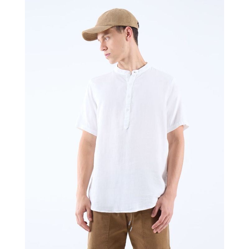 SEVEN SEVEN - Camisa Para Hombre Manga Corta  Color Hueso Marca Seven Seven #45012100
