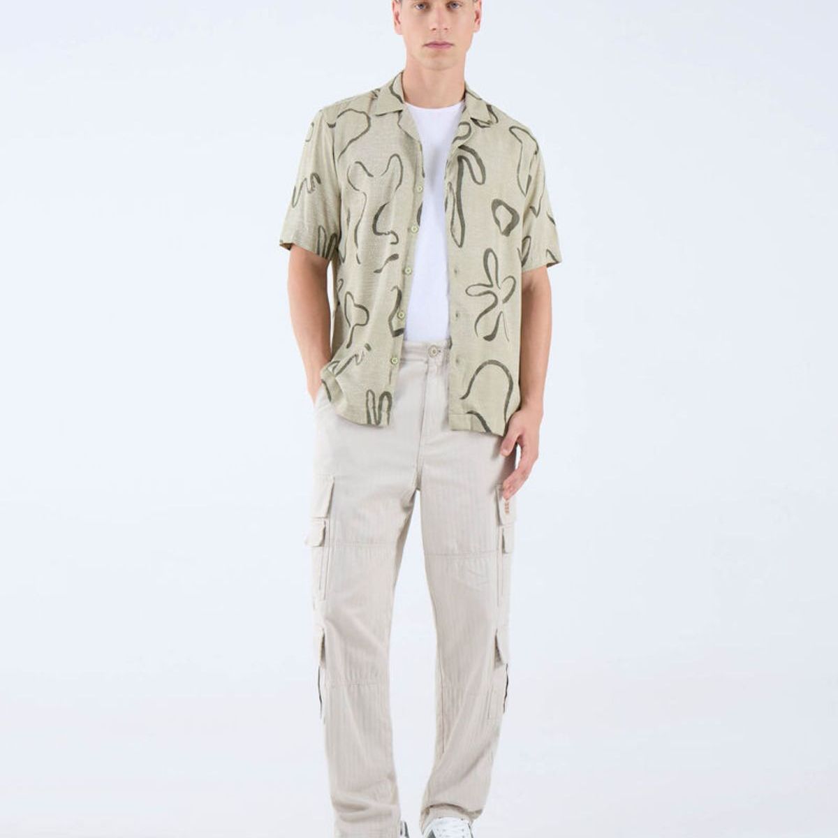SEVEN SEVEN - Camisa Resort Estampado Tropical  Para Hombre Verde Seven Seven