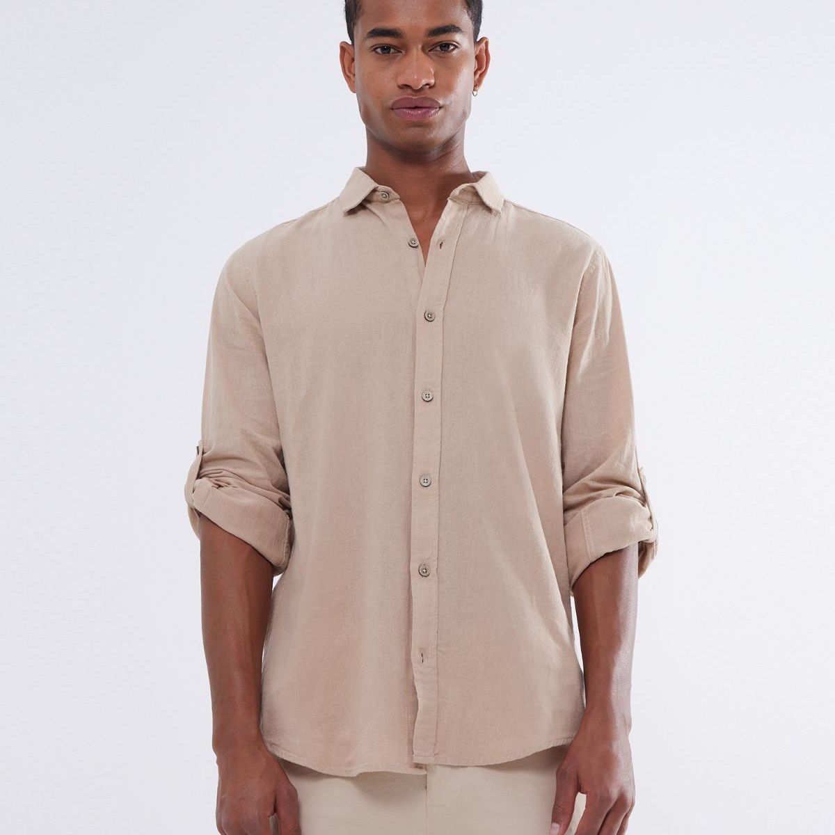 SEVEN SEVEN - Camisa De Hombre  Color Camel Marca Seven Seven #45012037