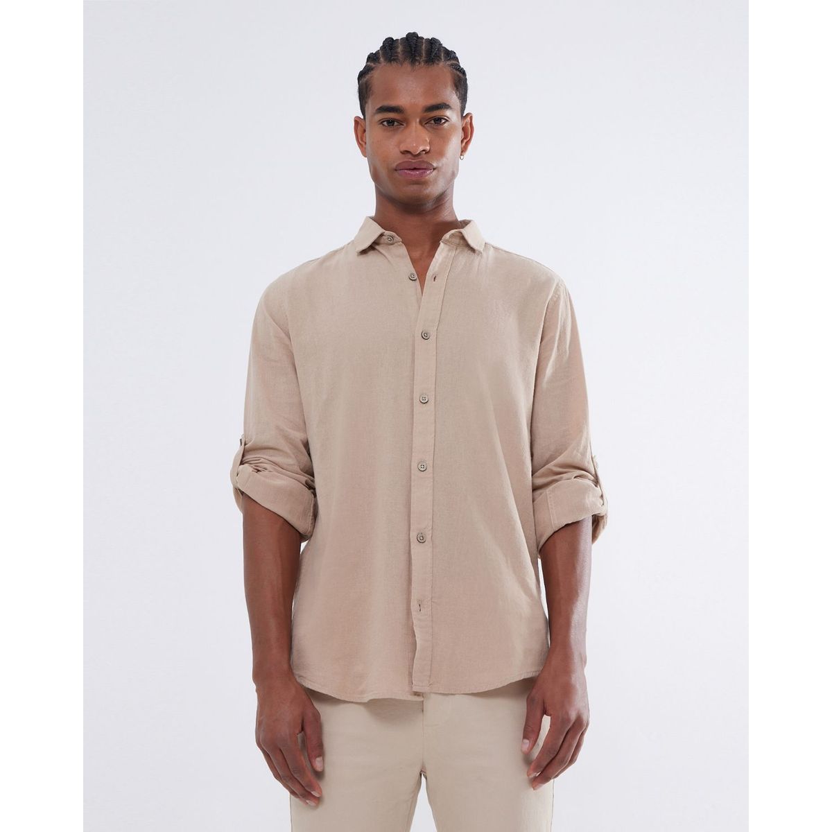 SEVEN SEVEN - Camisa De Hombre  Color Camel Marca Seven Seven #45012037