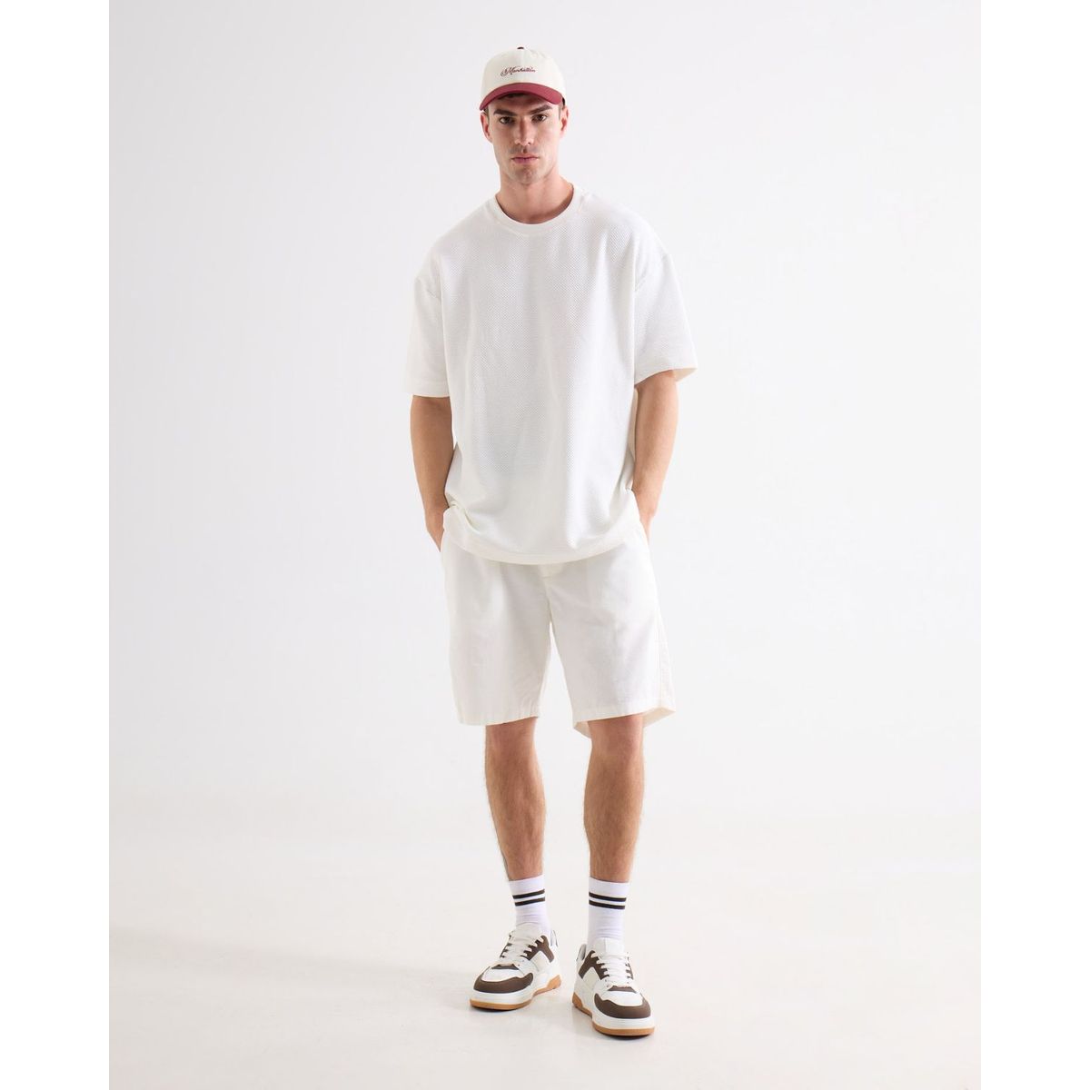 SEVEN SEVEN - Bermuda Para Hombre Regular Corto Color Marfil Marca Seven Seven #45100692