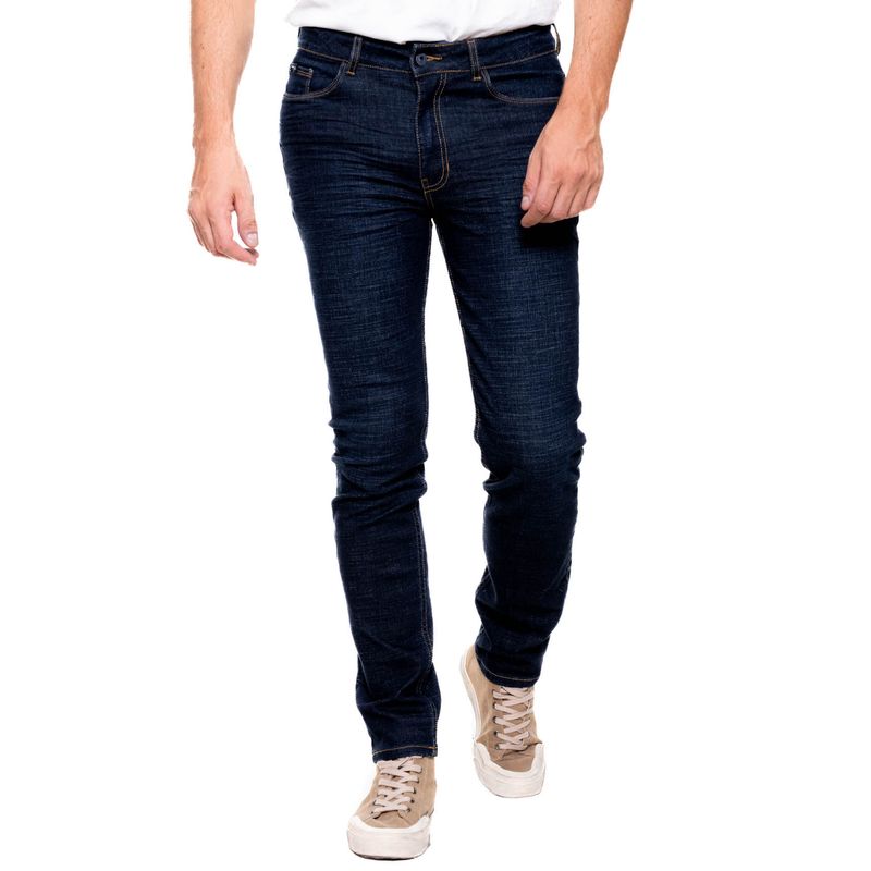 COLOR BLUE - Slim Fit Jeans Tono Oscuro