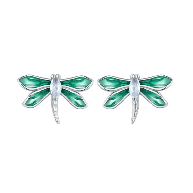 ALHAJAS - Aretes Topos Alhajas Para Mujer Libélula Con Ópalo En Plata 925