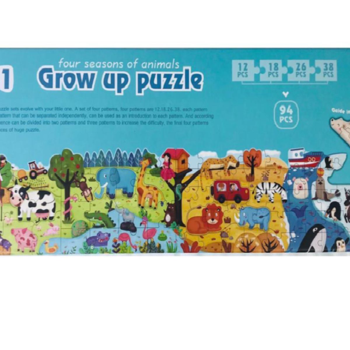 GENERICO - JUEGO DE ROMPECABEZAS ANIMALES EN MADERA FINO NIÑOS +3 AÑOS