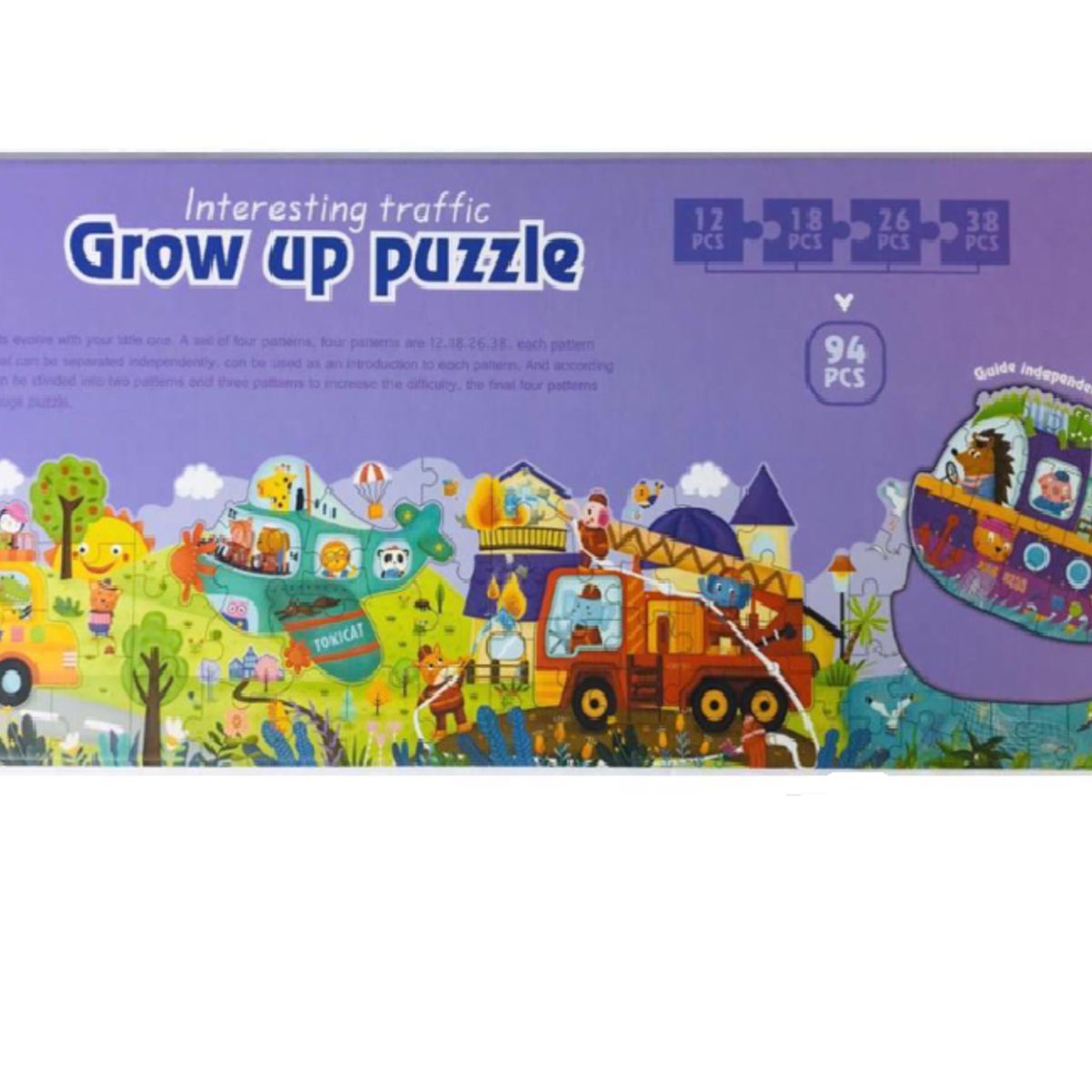 GENERICO - JUEGO ROMPECABEZAS TRAFICO EN MADERA FINO/ PARA  NIÑOS +3 AÑOS