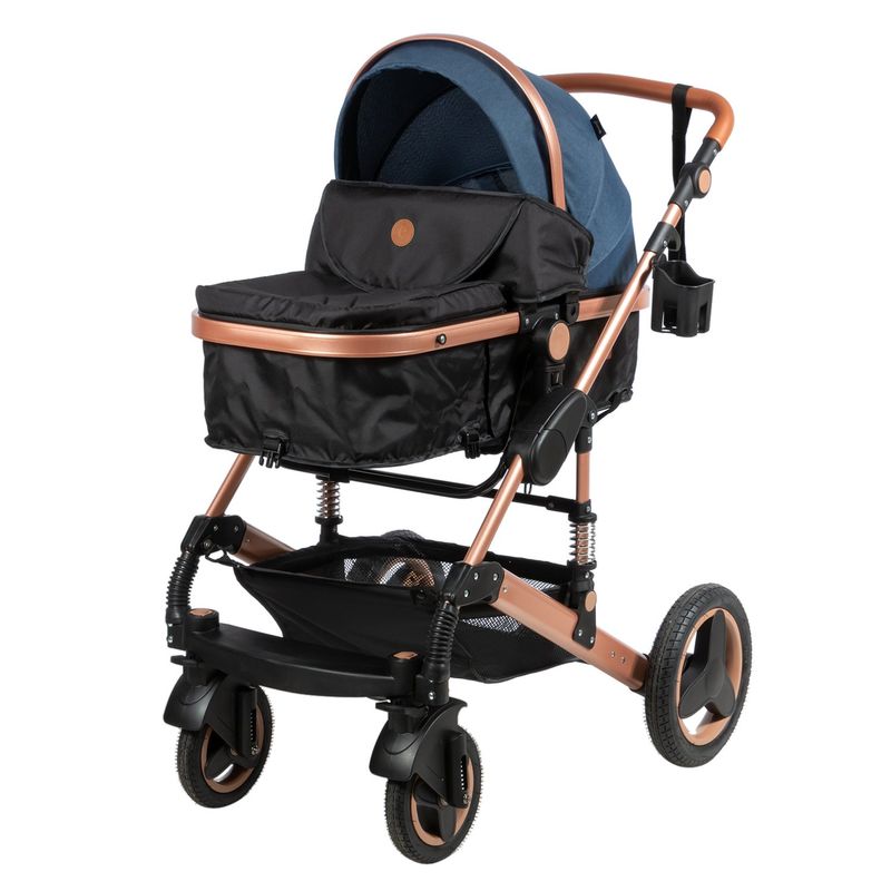 EBABY - Coche Cuna Moisés DE LUJO- EB 156 Azul