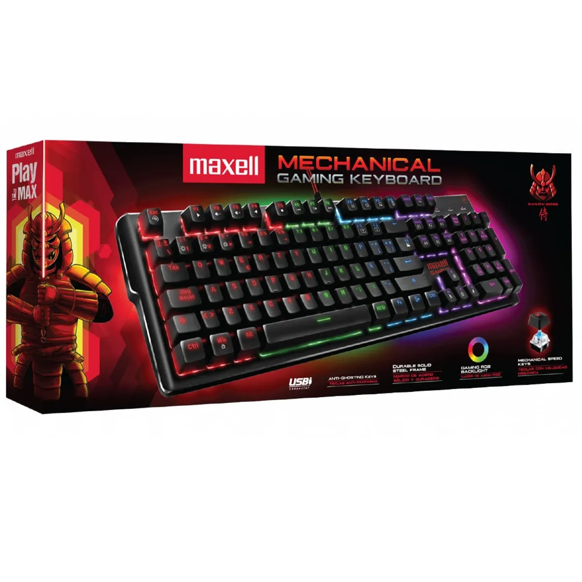 MAXELL - Teclado Maxell  Gaming Mecanico 2.4ghz Iluminado