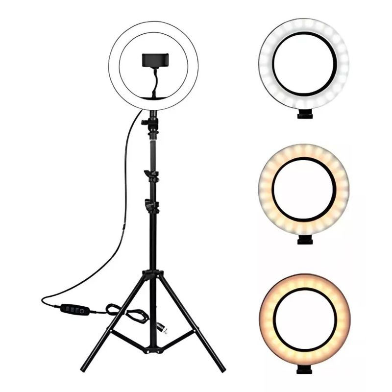 JOMA - Aro De Luz 26 Cm Led Cálido + Trípode De 2 Metros