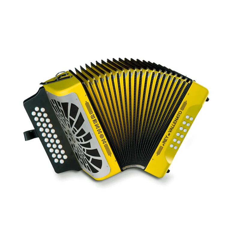 HOHNER - ACORDEÓN HOHNER REY VALLENATO BESAS AMARILLO A4966S