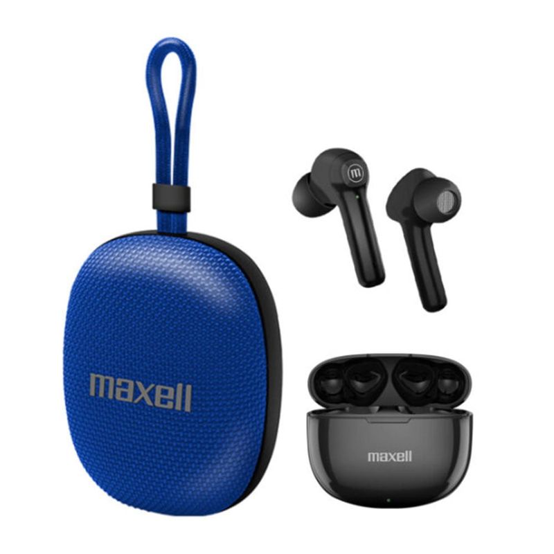 MAXELL - Bocina + Audífono Maxell Dynatrek Color Azul Negro 110v