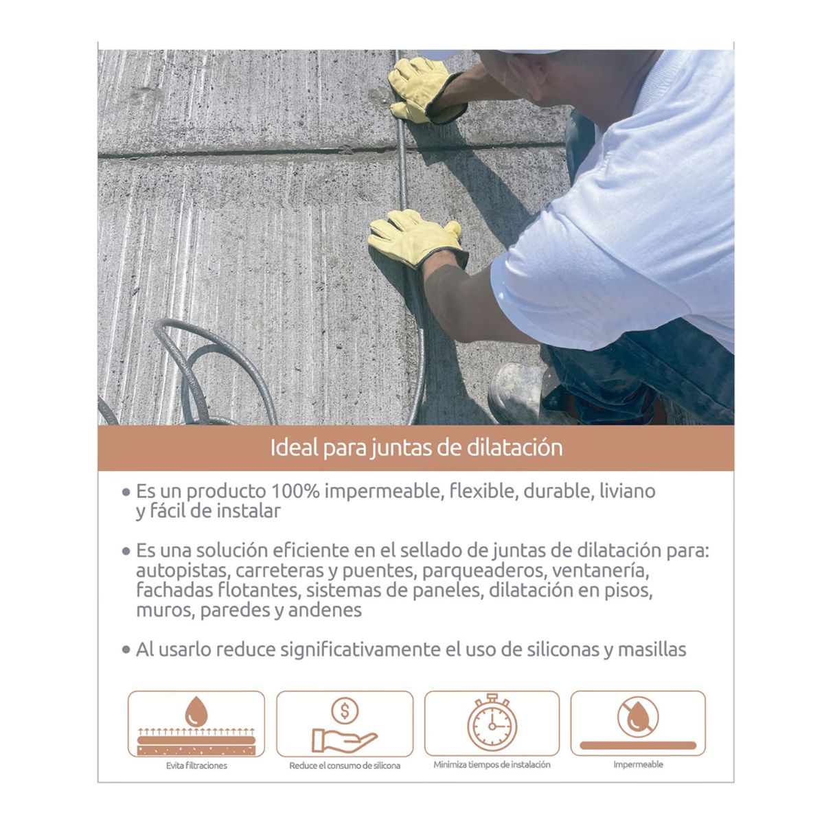 YUMBOLON - Yumbolon Gris Espesor 3/8 Pulgadas X 25 Metros Largo