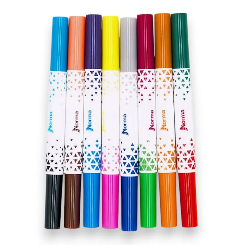 NORMA - Marcadores Norma, Lavables Jumbo Doble Punta X 16 Colores.