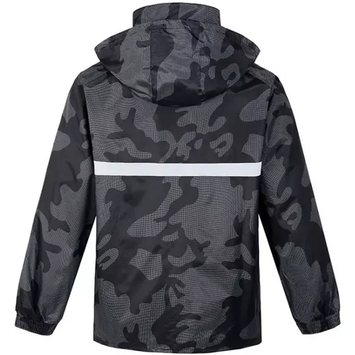 ONE PIXEL - Chaqueta Pantalón Impermeable Camuflado Con Capota Negro XL