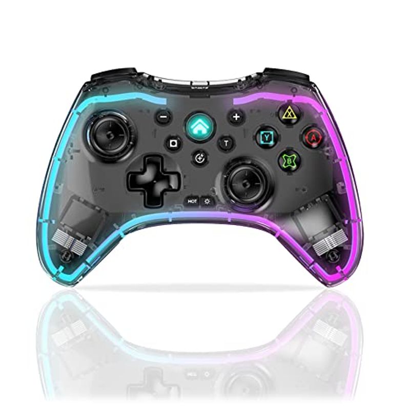 GENERICO - Control Inalámbrico Gamepad Transparente RGB  LH3
