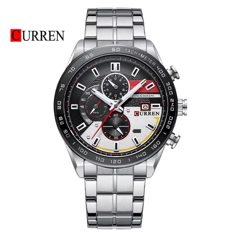 CURREN - Reloj CURREN 8410 Cronógrafo Para Hombre Plateado