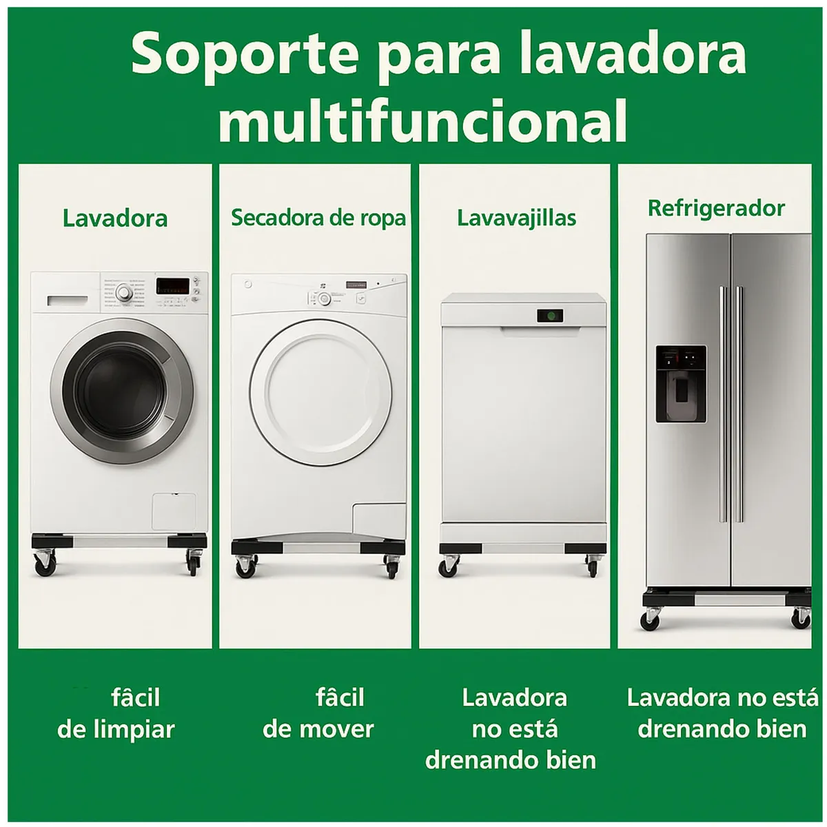 ONE PIXEL - Base Móvil Para Lavadora y Nevera Con Ruedas