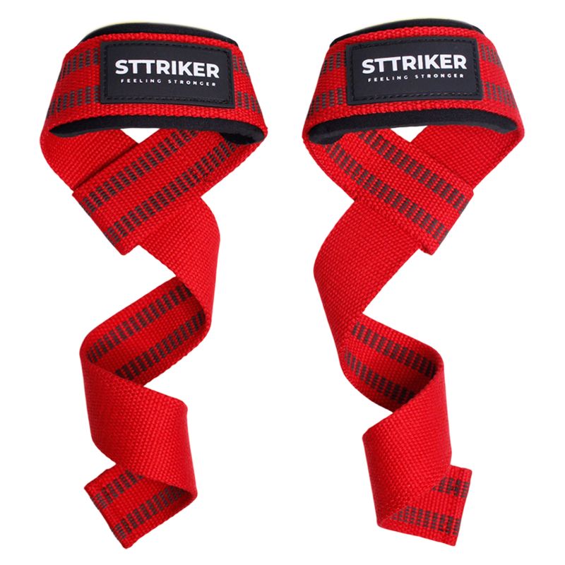 GENERICO - Kit X2 Straps Levantamiento Pesas Correas Gimnasio ROJO