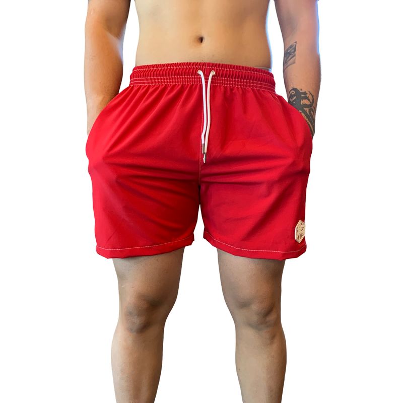 SAMDEL - Pantaloneta deportiva hombre GYM Rojo.