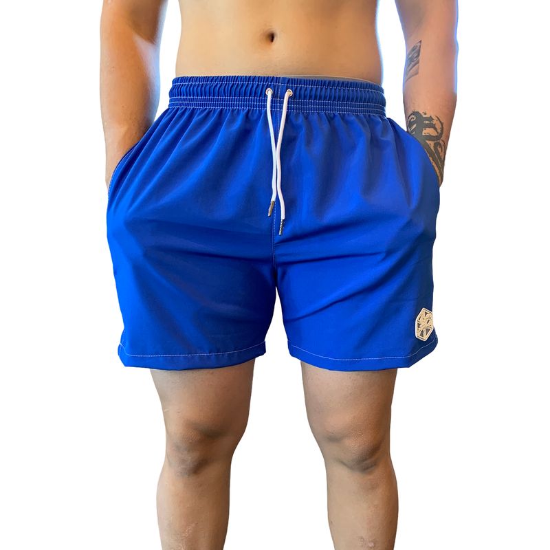 SAMDEL - Pantaloneta deportiva hombre GYM Azul Rey.