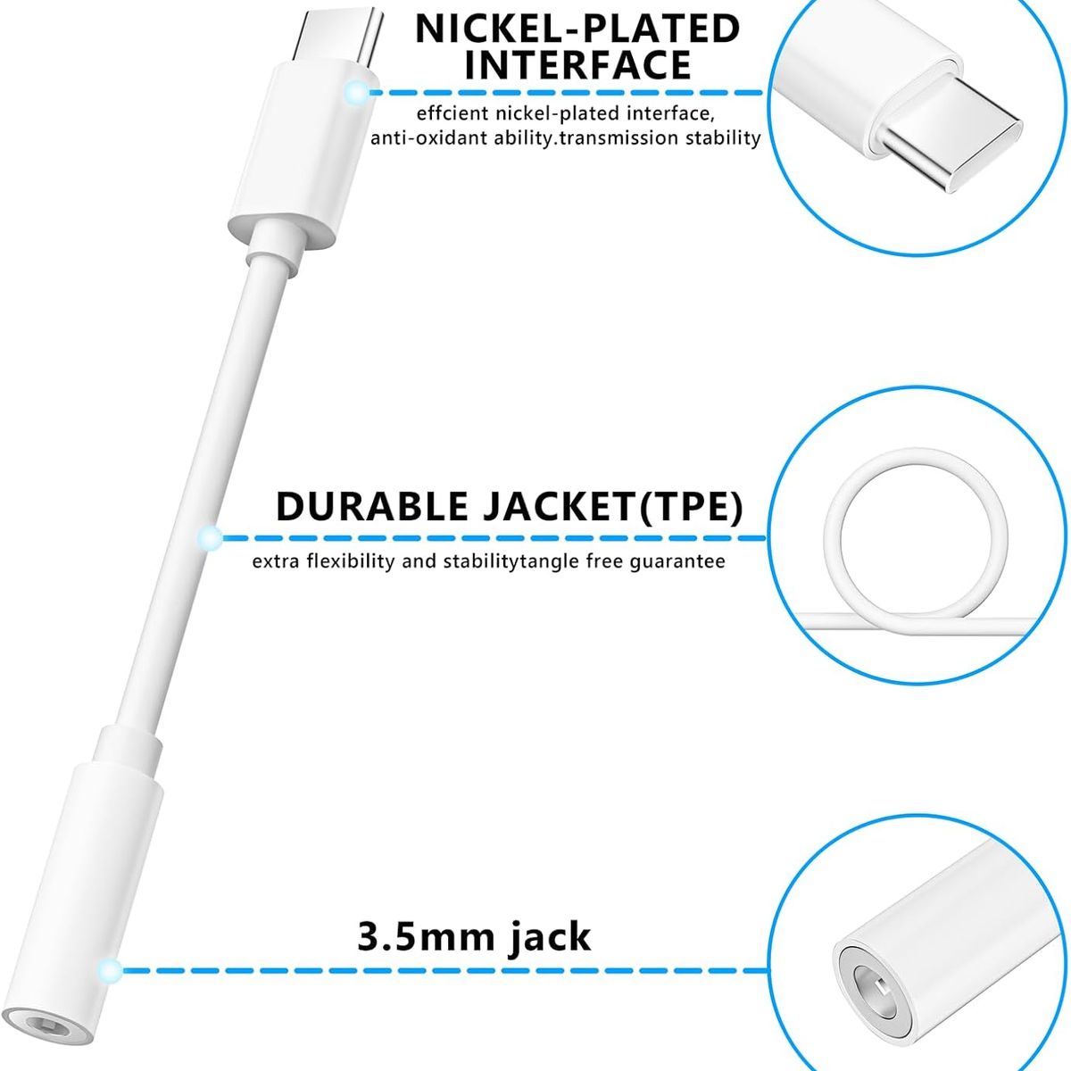 GENERICO - Adaptador de audífonos Para Iphone 16 15 jack 3.5mm convertidor tipo c