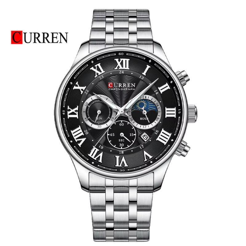 CURREN - Reloj CURREN 8427 Cronógrafo Para Hombre Plateado
