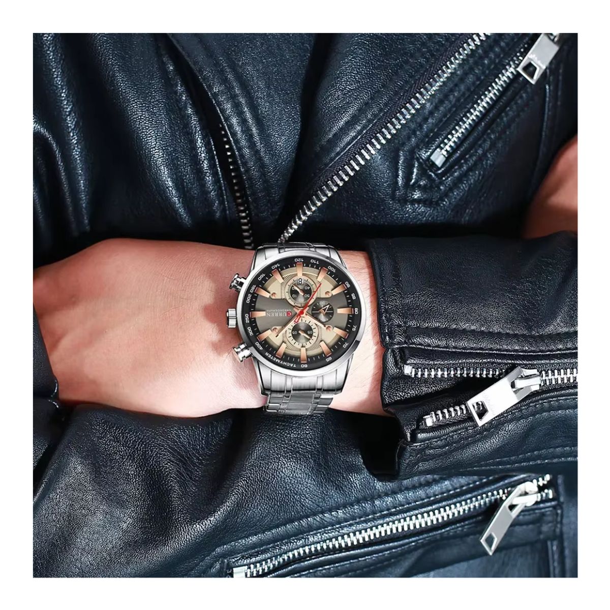 CURREN - Reloj CURREN 8351 Cronógrafo Para Hombre Plateado