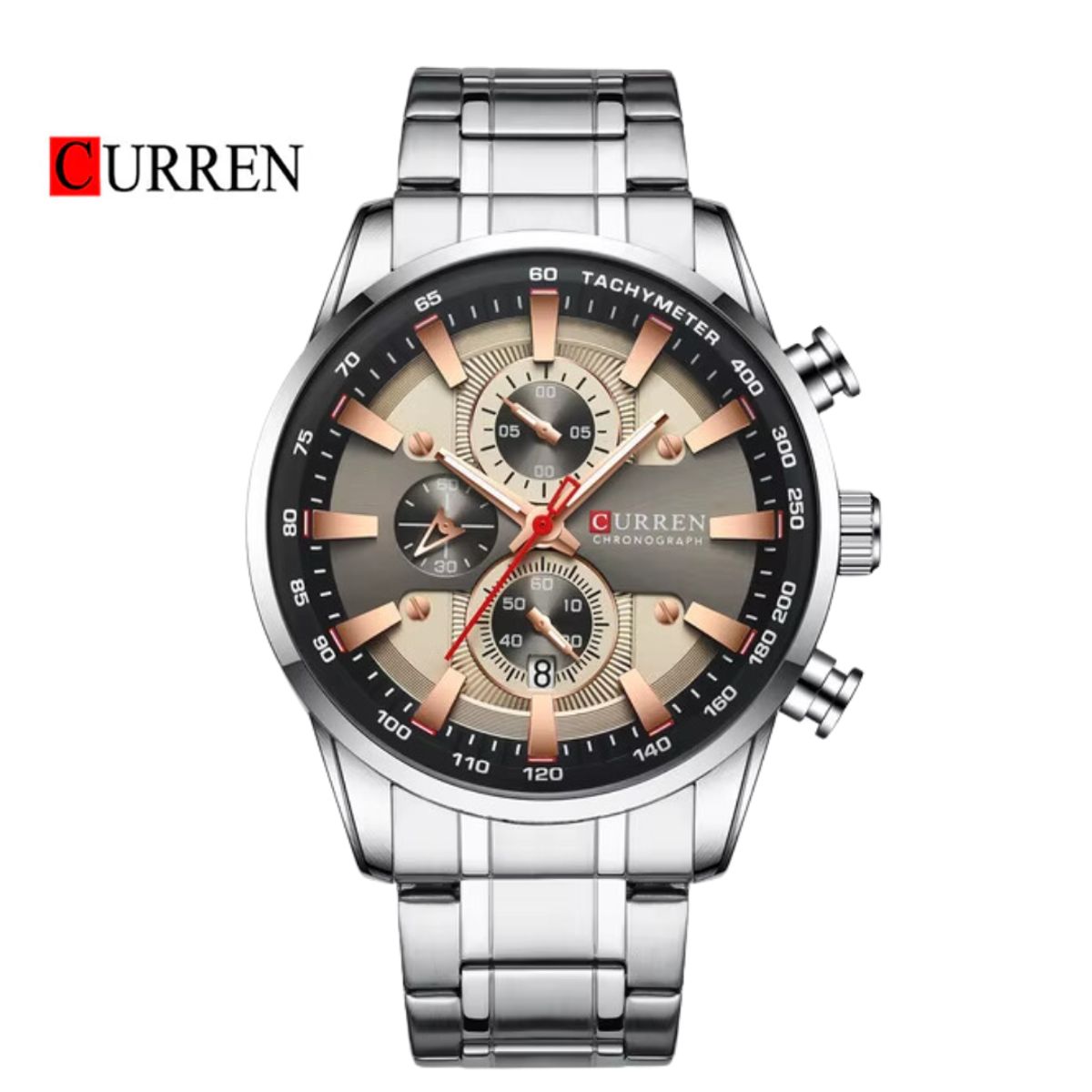 CURREN - Reloj CURREN 8351 Cronógrafo Para Hombre Plateado