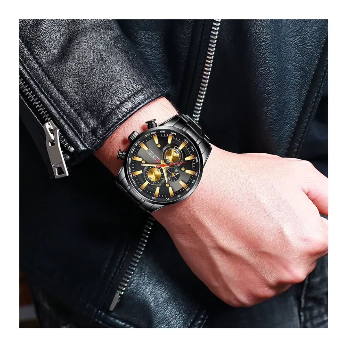 CURREN - Reloj CURREN 8351 Cronógrafo Para Hombre Negro