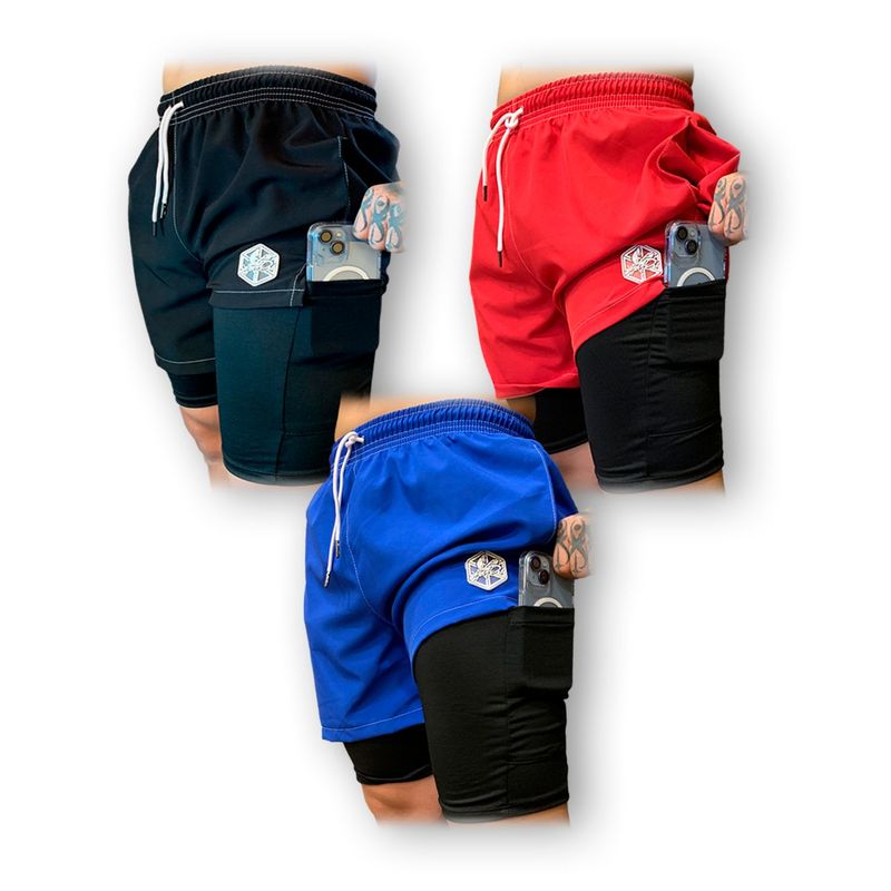 SAMDEL - Pack x3 Pantalonetas Deportivas Hombre CON LICRA  Pack1.