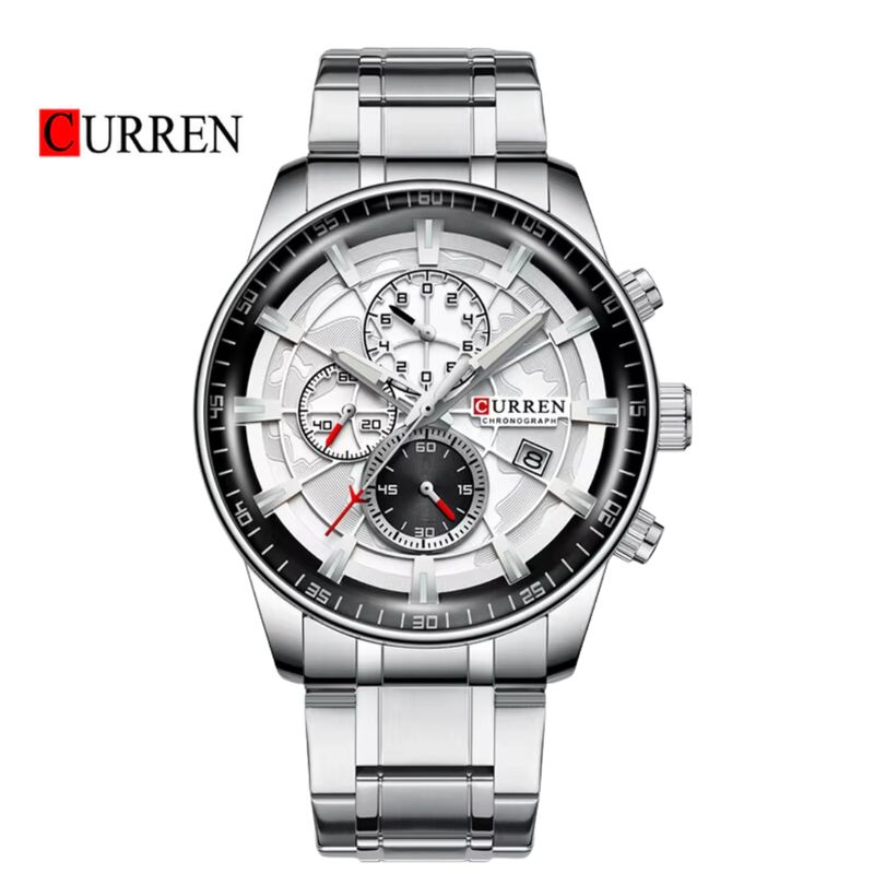 CURREN - Reloj CURREN 8362 Cronógrafo Para Hombre Plateado